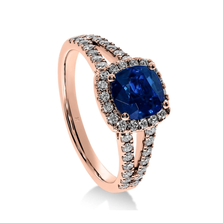 Bague de fiançailles en Saphir et Diamants LeDiamanti