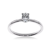 Bague de fiançailles Fascination Diamant Ovale en platine avec diamant ovale certifié GIA, vue de face.