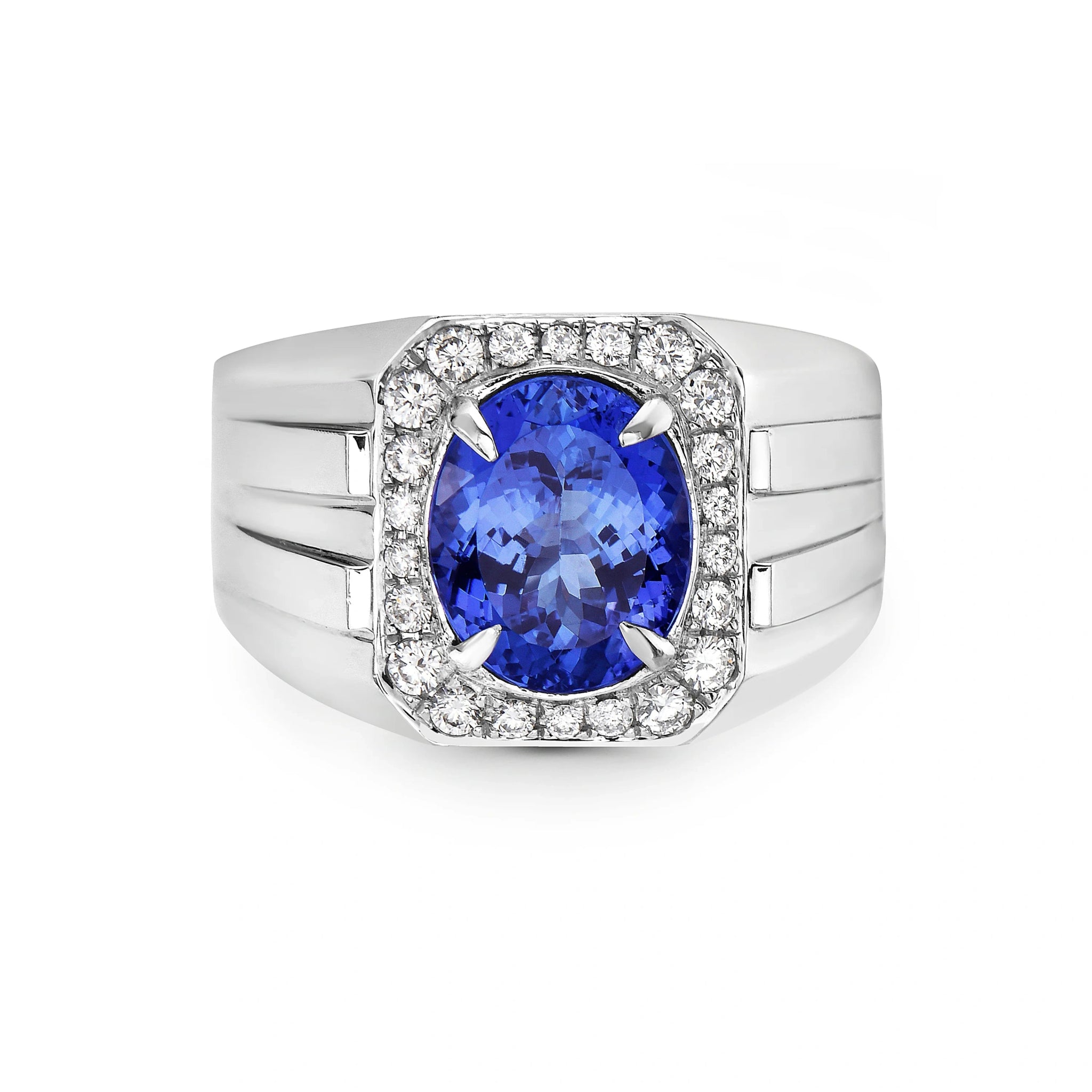 Alliance Homme Albéric Platine, Saphir Diamants LeDiamanti