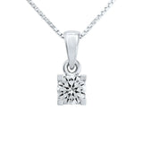 Pendentif en or blanc, mettant en valeur un diamant naturel taille brillant, certifié par le GIA.