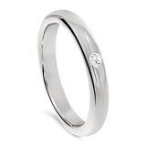 Alliance Homme Demi Jonc en Platine & Diamant | LeDiamanti - LeDiamanti