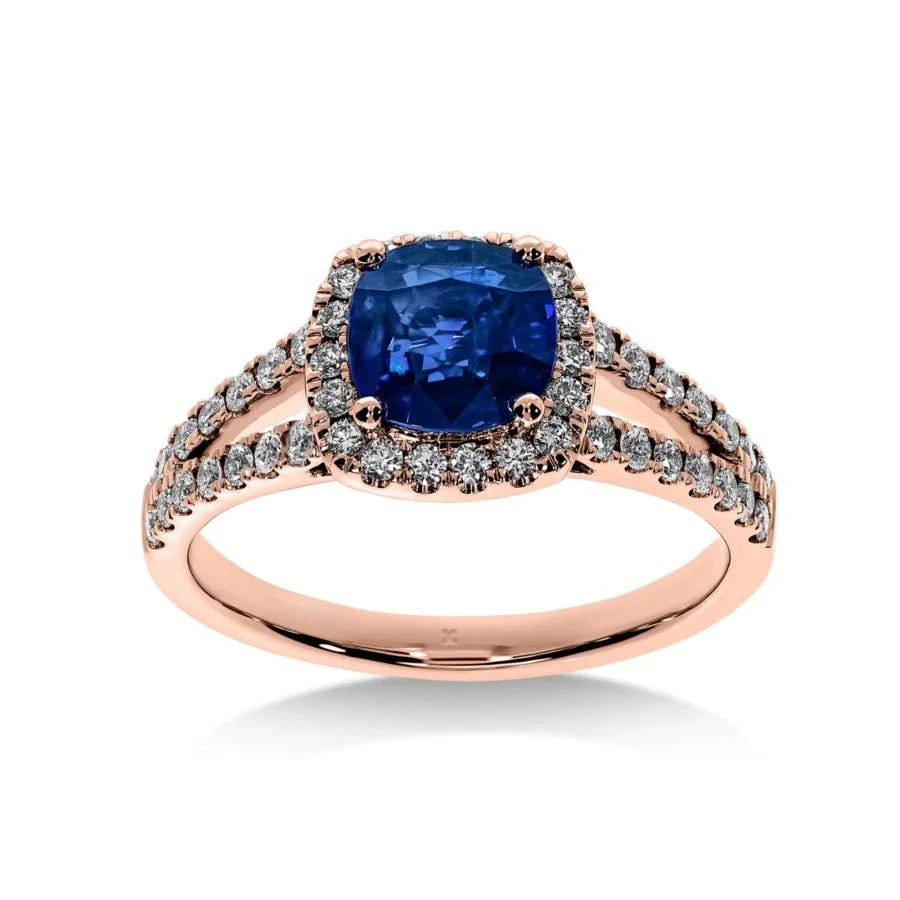 Bague saphir diamants marquise - Bague de fiançailles Bague saphir diamants marquise - Bague de fiançailles