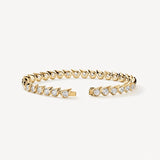 Bracelet Maasai en or jaune, 6.40 carats de diamants naturels, haute joaillerie LeDiamanti.