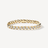 Bracelet Maasai en or jaune 18K avec 6.40 carats de diamants naturels, bijou d’exception LeDiamanti.