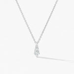 Collier Mon Paris en or blanc avec diamant naturel de 0.20 carat, élégance pure et épurée.